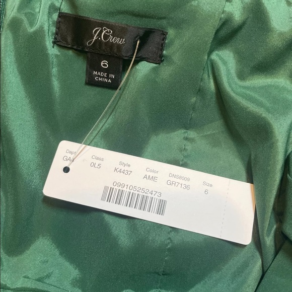 NWT J Crew FLUTED HEM STRETCH FAILLE DRESS IN ALPINE MEADOW Sz 6 K4437 - Picture 2 of 6